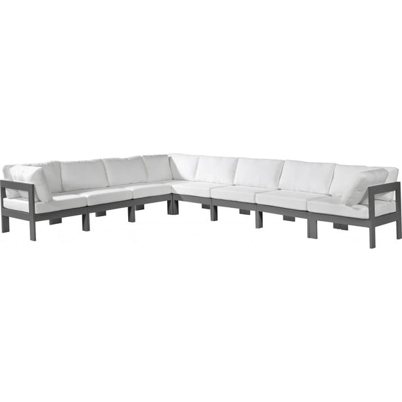 Meridian Furniture Nizuc Outdoor Patio Aluminum Modular Sectional 8A - Outdoor Furniture