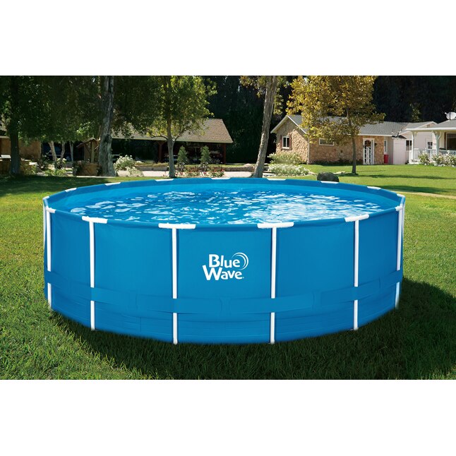 BlueWave Laguna 15-ft Round 48-in Deep Swimming Pool Package with Cover