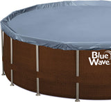BlueWave Mocha Wicker 18-ft Round 52-in Deep Frame Swimming Pool Package with Cover