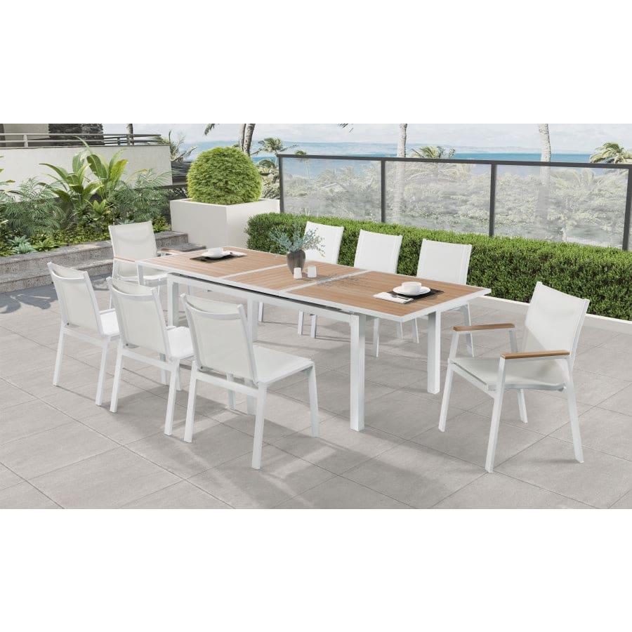 Meridian Furniture Nizuc Outdoor Patio Extendable Dining Table - Brown - Outdoor Furniture