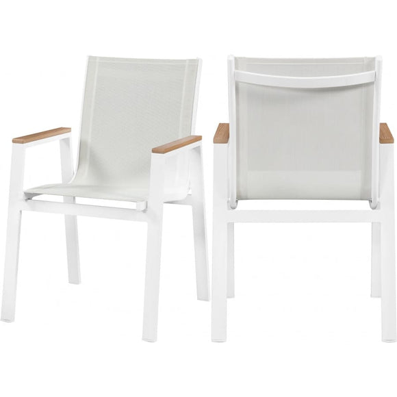 Meridian Furniture Nizuc Outdoor Patio Dining Chair 365-AC - White - Dining Chairs