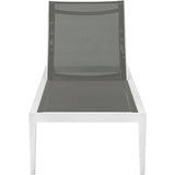 Meridian Furniture Nizuc Outdoor Patio Adjustable Sun Chaise Lounge Chair - White Frame - Outdoor Furniture