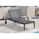 Meridian Furniture Nizuc Outdoor Patio Adjustable Sun Chaise Lounge Chair - Grey Frame - Outdoor Furniture