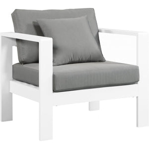 Meridian Furniture Nizuc Outdoor Patio White Aluminum Modular Arm Chair - White - Outdoor Furniture