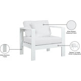 Meridian Furniture Nizuc Outdoor Patio White Aluminum Modular Arm Chair - Outdoor Furniture