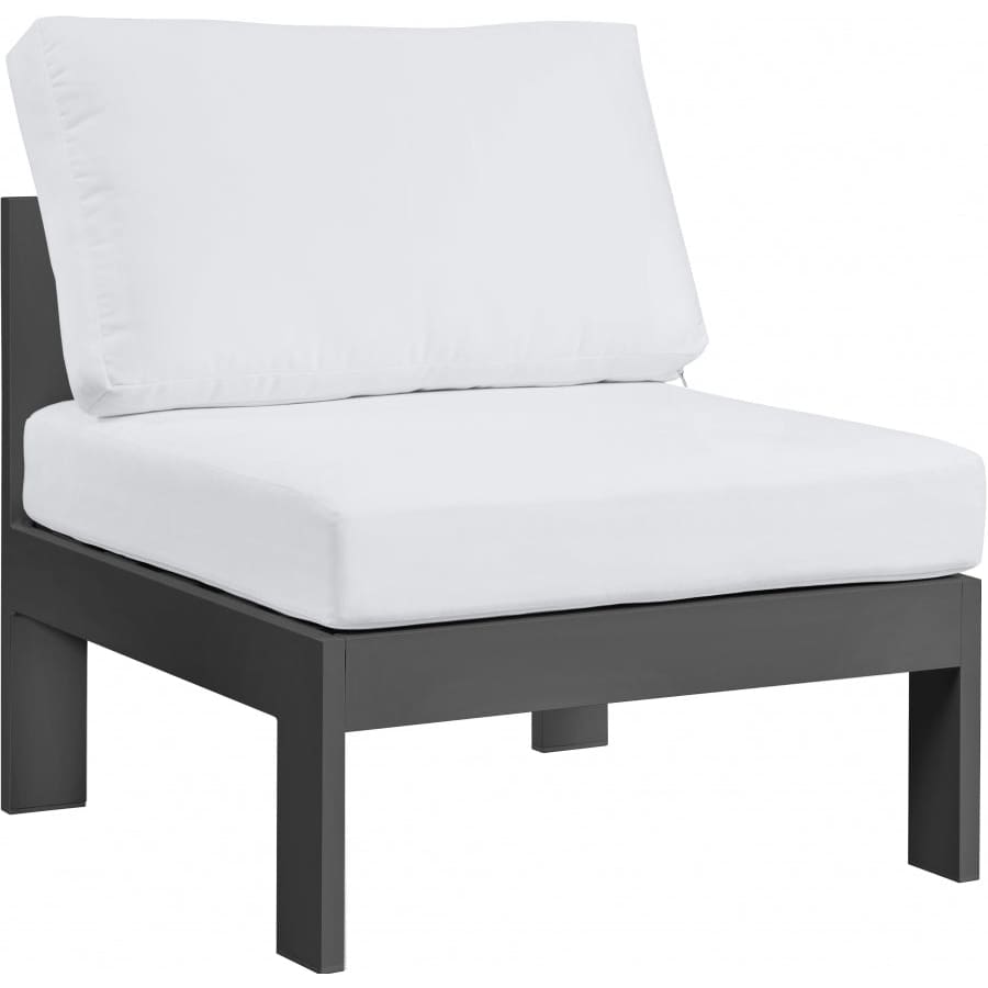 Meridian Furniture Nizuc Outdoor Patio Aluminum Modular Armless Chair - White - Outdoor Furniture
