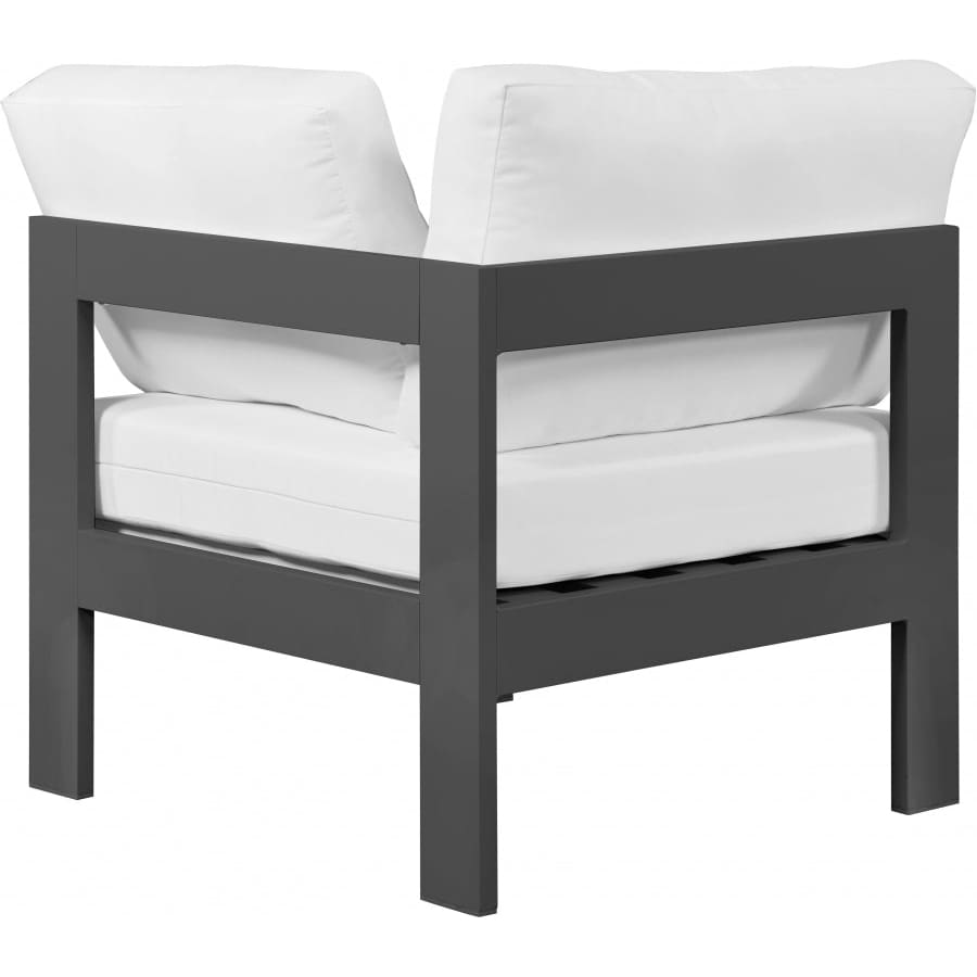 Meridian Furniture Nizuc Outdoor Patio Grey Aluminum Modular Corner Chair - Outdoor Furniture