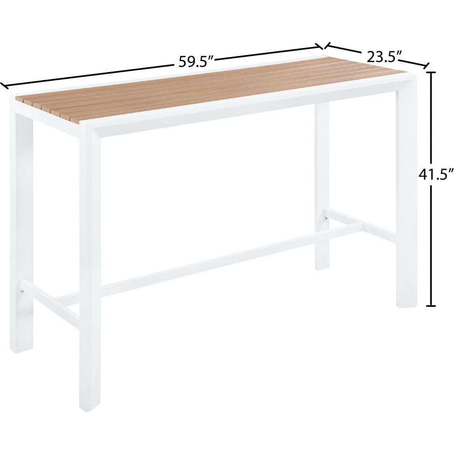 Meridian Furniture Nizuc Outdoor Patio Aluminum Bar Table 378-T - Outdoor Furniture