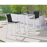 Meridian Furniture Nizuc Outdoor Patio Mesh Barstool - White - Outdoor Furniture