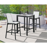 Meridian Furniture Nizuc Outdoor Patio Mesh Barstool - Black - Outdoor Furniture