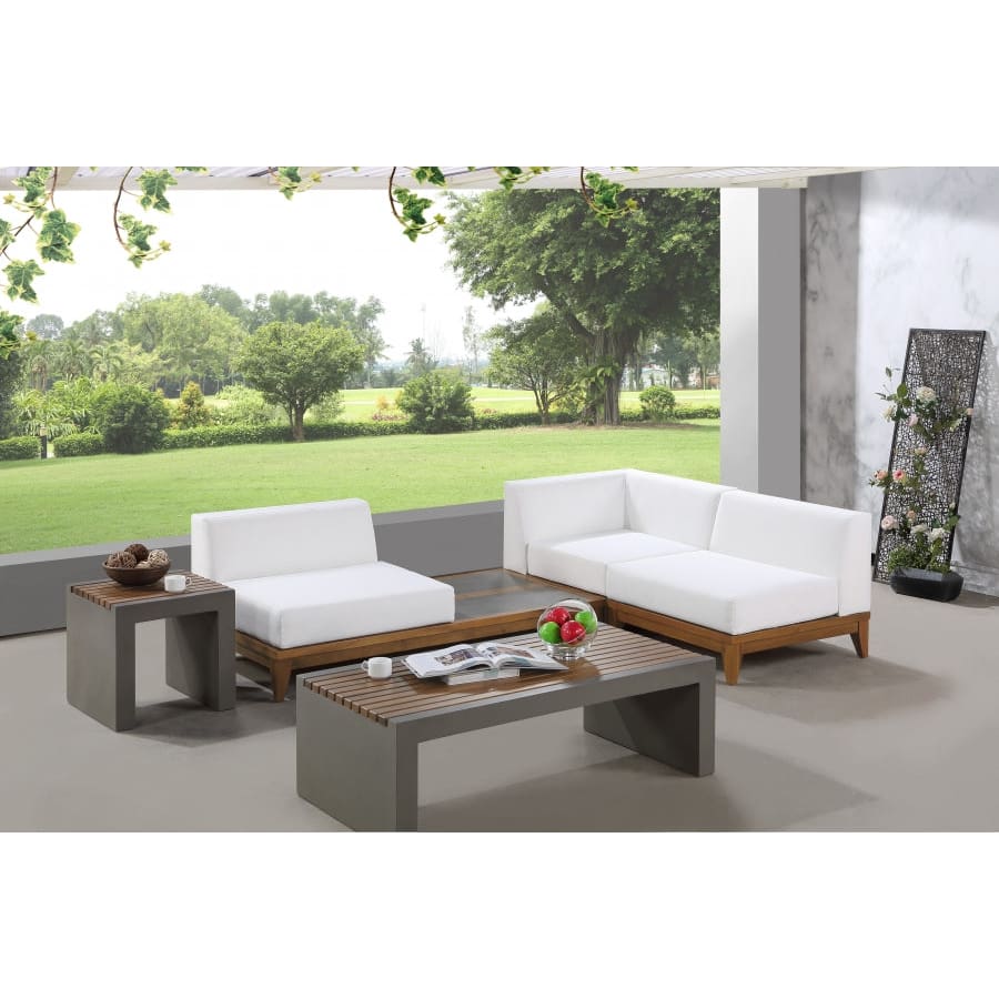 Meridian Furniture Rio Outdoor Off White Waterproof Modular Sectional 3B - Outdoor Furniture