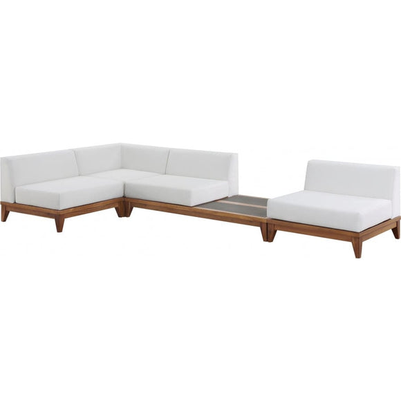 Meridian Furniture Rio Outdoor Off White Waterproof Modular Sectional 4B - Outdoor Furniture