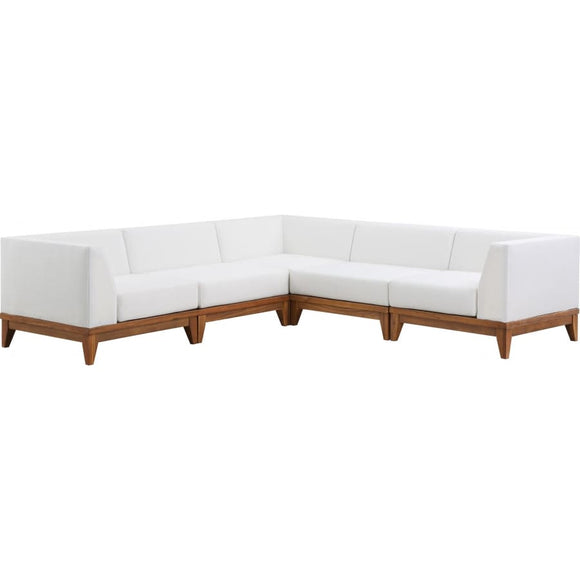 Meridian Furniture Rio Outdoor Off White Waterproof Modular Sectional 5C - Outdoor Furniture