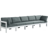 Meridian Furniture Nizuc Outdoor Patio White Aluminum Modular Sofa S150A - Grey - Outdoor Furniture
