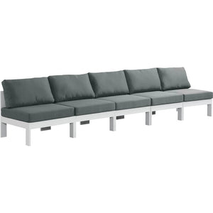 Meridian Furniture Nizuc Outdoor Patio White Aluminum Modular Sofa S150B - White - Outdoor Furniture