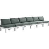 Meridian Furniture Nizuc Outdoor Patio White Aluminum Modular Sofa S180B - Grey - Outdoor Furniture