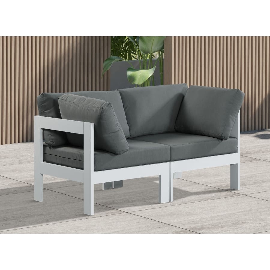 Meridian Furniture Nizuc Outdoor Patio White Aluminum Modular Sofa S60A - Outdoor Furniture