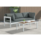 Meridian Furniture Nizuc Outdoor Patio White Aluminum Modular Sofa S90A - Outdoor Furniture