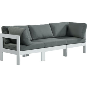 Meridian Furniture Nizuc Outdoor Patio White Aluminum Modular Sofa S90A - White - Outdoor Furniture