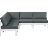 Meridian Furniture Nizuc Outdoor Patio Aluminum Modular Sectional 5A - Grey - Outdoor Furniture
