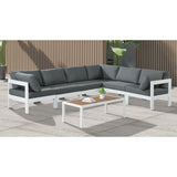 Meridian Furniture Nizuc Outdoor Patio White Aluminum Modular Sectional 6A - Outdoor Furniture