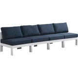 Meridian Furniture Nizuc Outdoor Patio White Aluminum Modular Sofa S120B - Navy - Outdoor Furniture