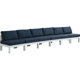 Meridian Furniture Nizuc Outdoor Patio White Aluminum Modular Sofa S180B - Navy - Outdoor Furniture