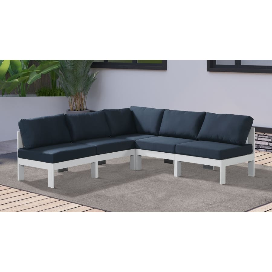 Meridian Furniture Nizuc Outdoor Patio Aluminum Modular Sectional 5A - Outdoor Furniture