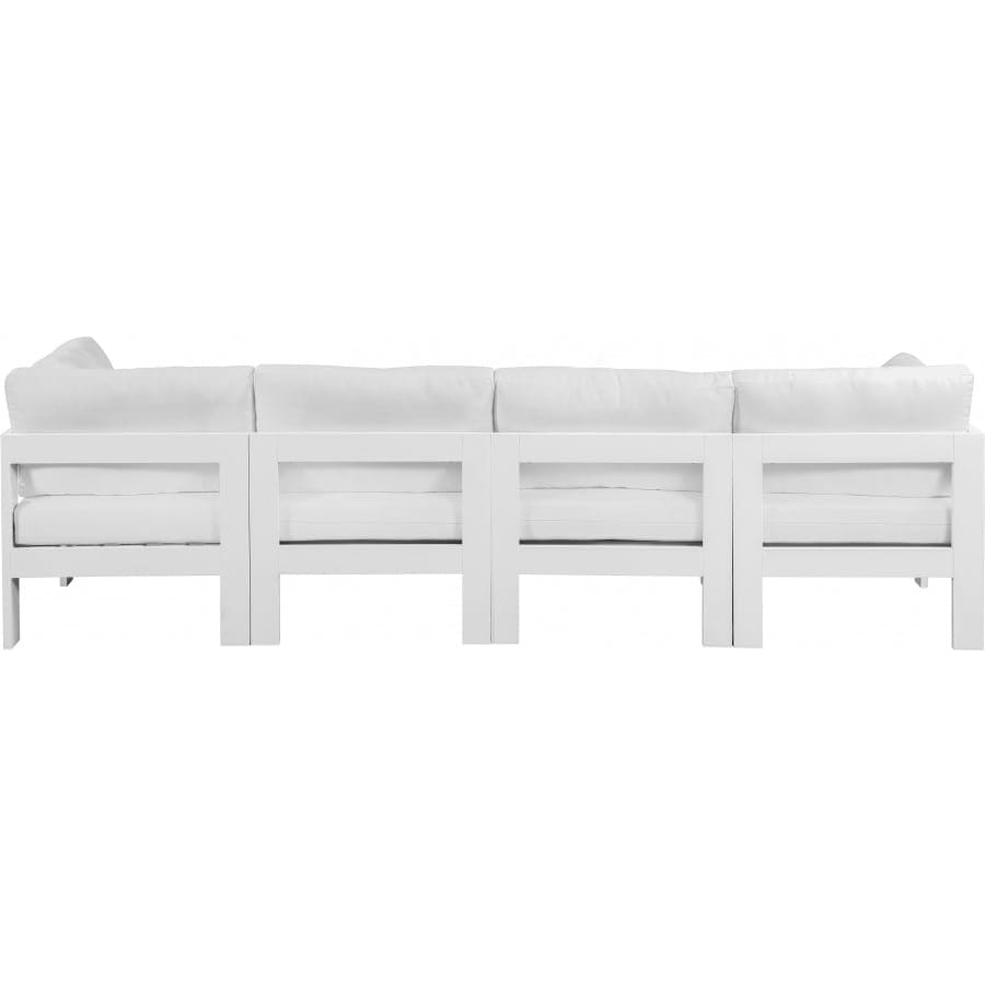 Meridian Furniture Nizuc Outdoor Patio White Aluminum Modular Sofa S120A - Outdoor Furniture