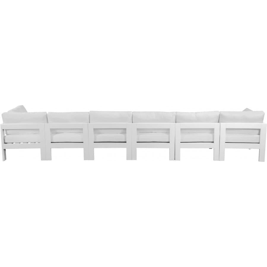 Meridian Furniture Nizuc Outdoor Patio White Aluminum Modular Sofa S180A - Outdoor Furniture