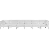 Meridian Furniture Nizuc Outdoor Patio White Aluminum Modular Sofa S180A - Outdoor Furniture