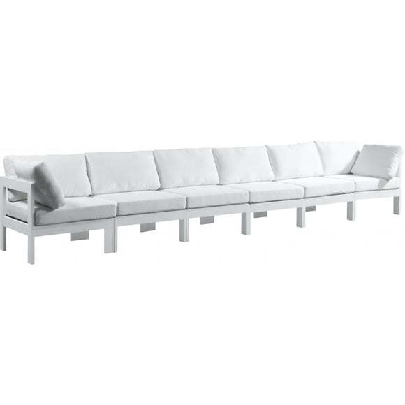 Meridian Furniture Nizuc Outdoor Patio White Aluminum Modular Sofa S180A - White - Outdoor Furniture