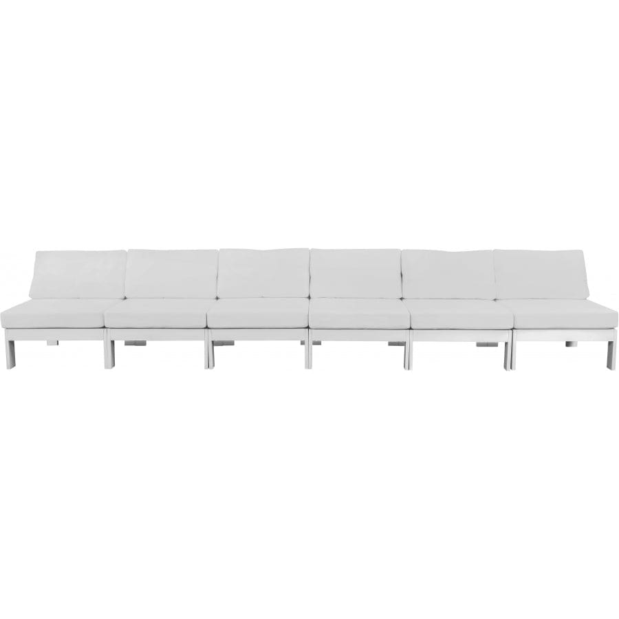 Meridian Furniture Nizuc Outdoor Patio White Aluminum Modular Sofa S180B - Outdoor Furniture