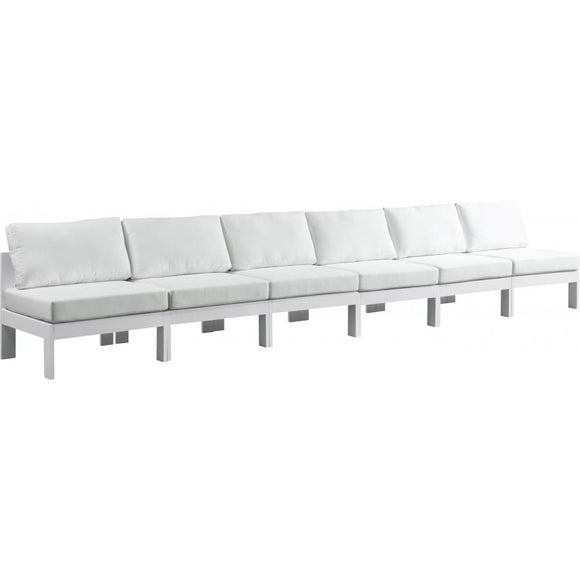 Meridian Furniture Nizuc Outdoor Patio White Aluminum Modular Sofa S180B - White - Outdoor Furniture