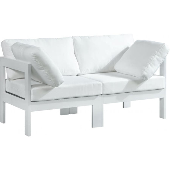 Meridian Furniture Nizuc Outdoor Patio White Aluminum Modular Sofa S60A - White - Outdoor Furniture