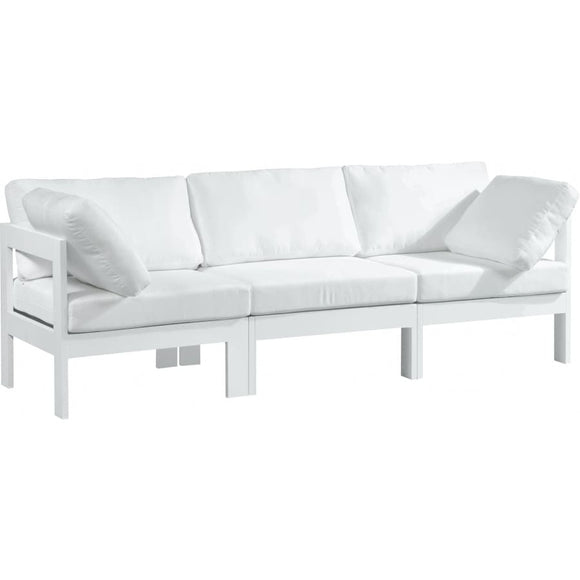 Meridian Furniture Nizuc Outdoor Patio White Aluminum Modular Sofa S90A - White - Outdoor Furniture