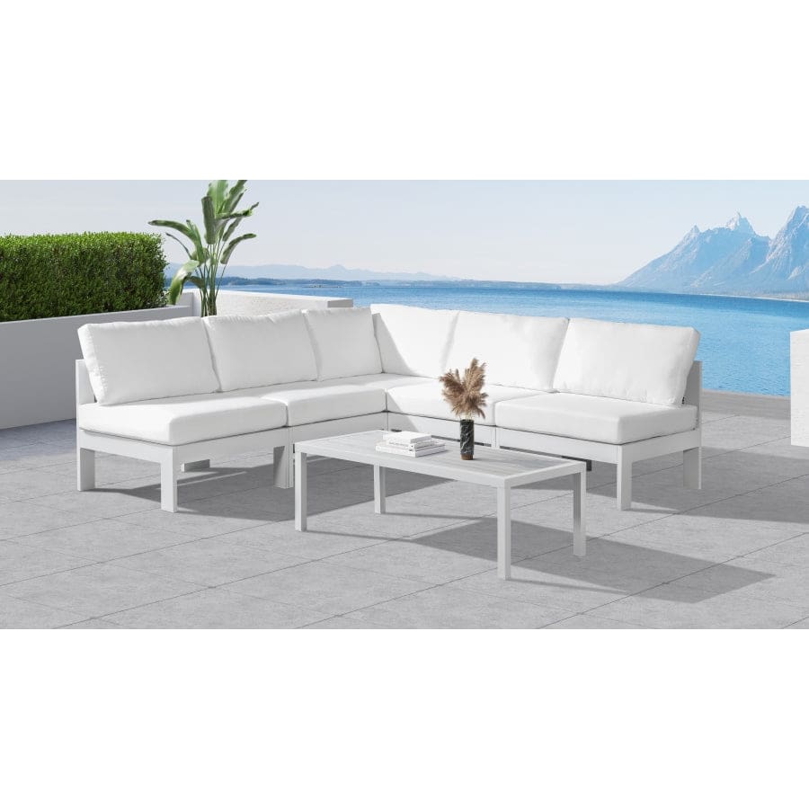 Meridian Furniture Nizuc Outdoor Patio Aluminum Modular Sectional 5A - Outdoor Furniture