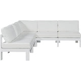 Meridian Furniture Nizuc Outdoor Patio Aluminum Modular Sectional 5A - White - Outdoor Furniture