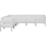 Meridian Furniture Nizuc Outdoor Patio White Aluminum Modular Sectional 6A - White - Outdoor Furniture