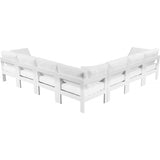 Meridian Furniture Nizuc Outdoor Patio White Aluminum Modular Sectional 7B - Outdoor Furniture