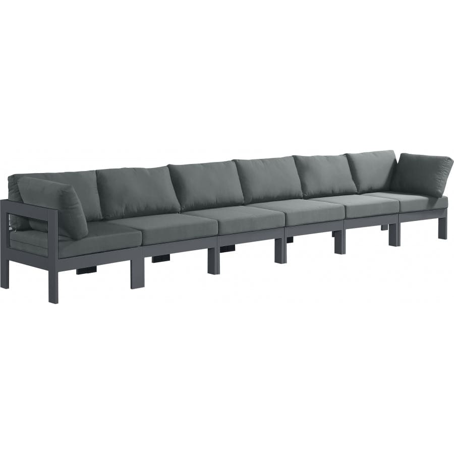 Meridian Furniture Nizuc Outdoor Patio Grey Aluminum Modular Sofa S180A - Grey - Outdoor Furniture