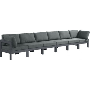 Meridian Furniture Nizuc Outdoor Patio Grey Aluminum Modular Sofa S180A - White - Outdoor Furniture