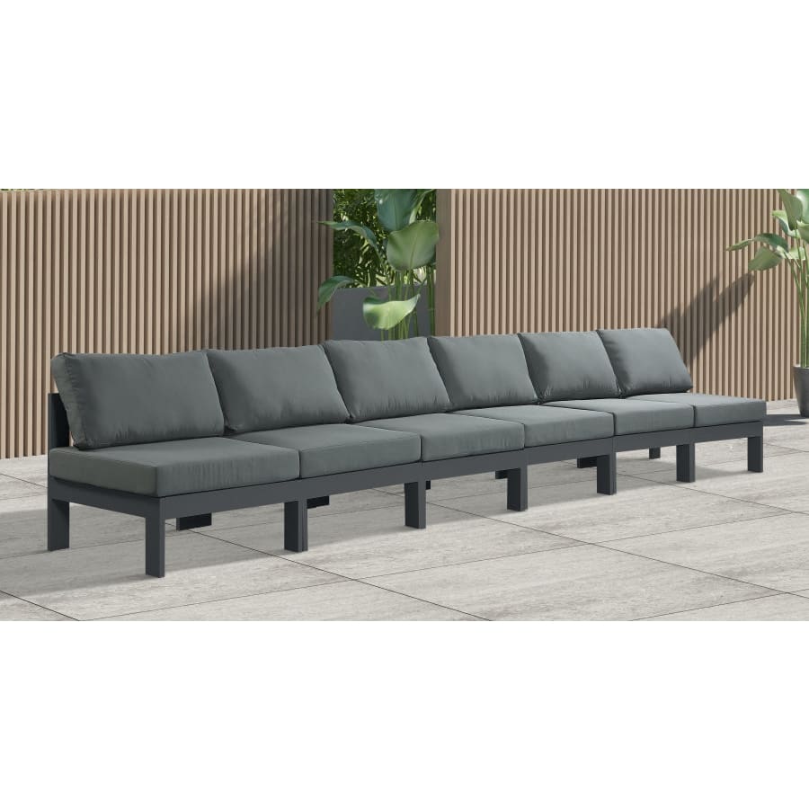 Meridian Furniture Nizuc Outdoor Patio Grey Aluminum Modular Sofa S180B - Outdoor Furniture