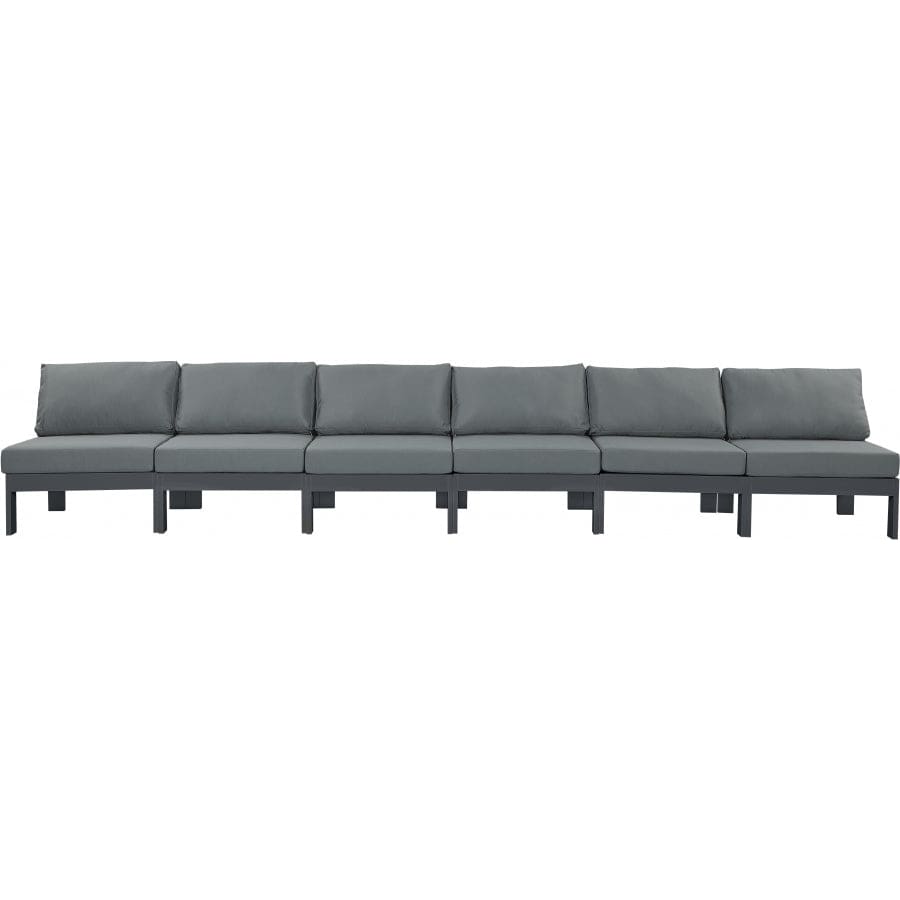 Meridian Furniture Nizuc Outdoor Patio Grey Aluminum Modular Sofa S180B - Outdoor Furniture