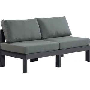 Meridian Furniture Nizuc Outdoor Patio Grey Aluminum Modular Sofa S60B - White - Outdoor Furniture