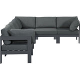Meridian Furniture Nizuc Outdoor Patio Grey Aluminum Modular Sectional 6A - Grey - Outdoor Furniture