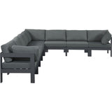 Meridian Furniture Nizuc Outdoor Patio Aluminum Modular Sectional 8A - Grey - Outdoor Furniture