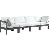 Meridian Furniture Nizuc Outdoor Patio Grey Aluminum Modular Sofa S120A - White - Outdoor Furniture
