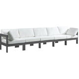 Meridian Furniture Nizuc Outdoor Patio Grey Aluminum Modular Sofa S150A - White - Outdoor Furniture