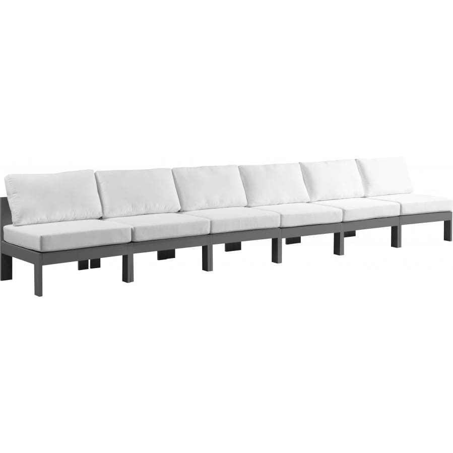 Meridian Furniture Nizuc Outdoor Patio Grey Aluminum Modular Sofa S180B - White - Outdoor Furniture